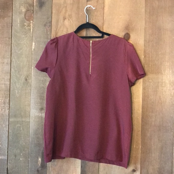 Burgundy Blouse with zipper detail - Picture 2 of 3